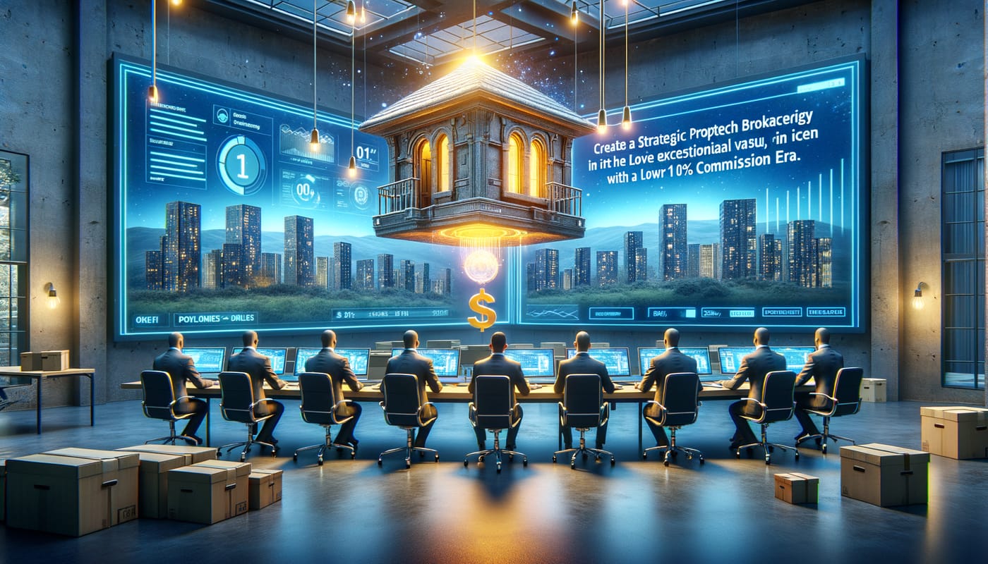 Photorealistic contextual image for: PropTech: Strategic Brokerage in the 1% Commission Era