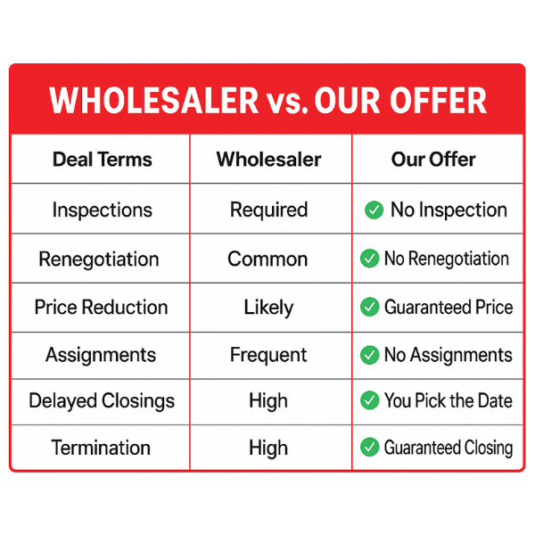 wholesaler offer vs guaranteed offer