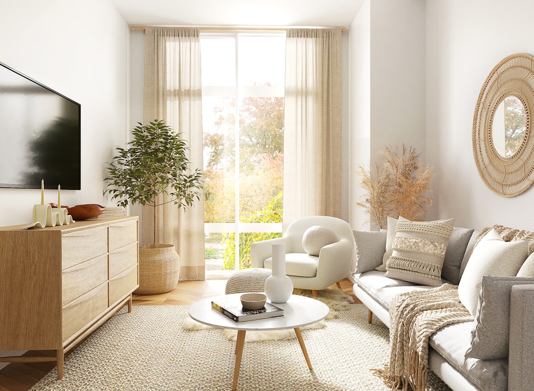 A bright, clean, and modern living room interior, symbolizing the financial clarity and savings achieved by negotiating real estate fees.